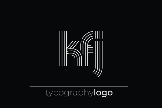 KFJ modern geometric typography logo