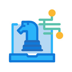 Obraz premium Digital strategy concept illustrated with chess knight and connection points