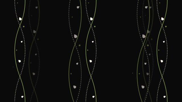 sage green organic vine icon black background