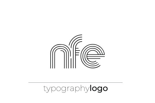 NFE modern geometric typography logo