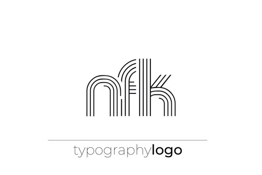 NFK modern geometric typography logo