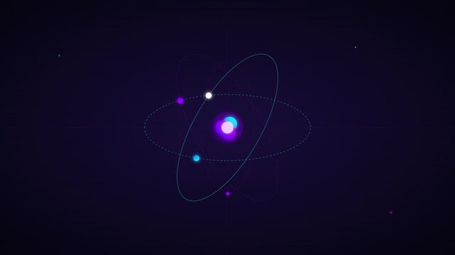 scientific atom nucleus physics motion abstract design