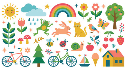 Collection of nature items animals and outdoor lifestyle. © NAZMA