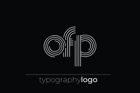 OFP modern geometric typography logo