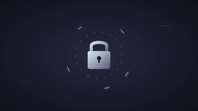 secure encryption lock privacy digital access motion graphic