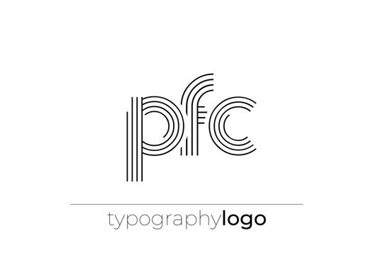PFC modern geometric typography logo