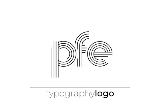 PFE modern geometric typography logo