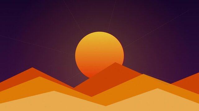 Modern Abstract Sunset With Vintage Color Bleed Overlay