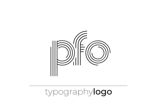 PFO modern geometric typography logo