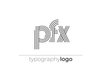 PFX modern geometric typography logo © Mahamud