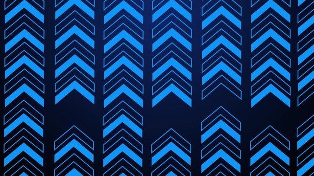 Abstract chevron pattern on dark background with repeating upward arrows and geometric lines animation