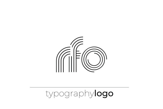 RFO modern geometric typography logo