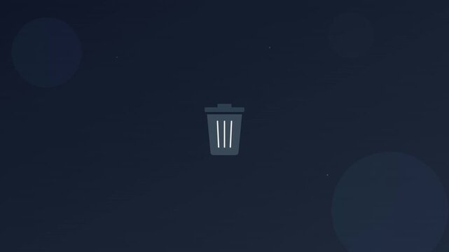 shaking trash can delete icon vector animation black