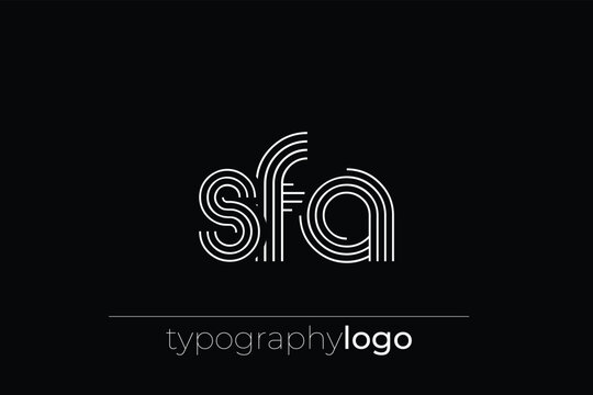 SFA modern geometric typography logo
