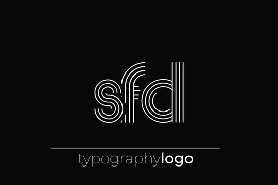 SFD modern geometric typography logo