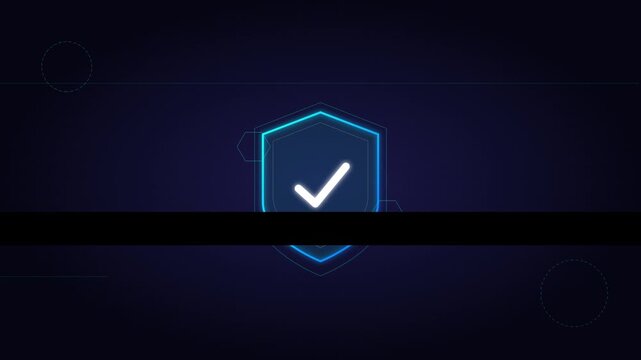 shield check verified secure icon vector animation black