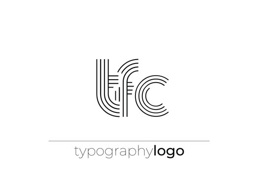 TFC modern geometric typography logo
