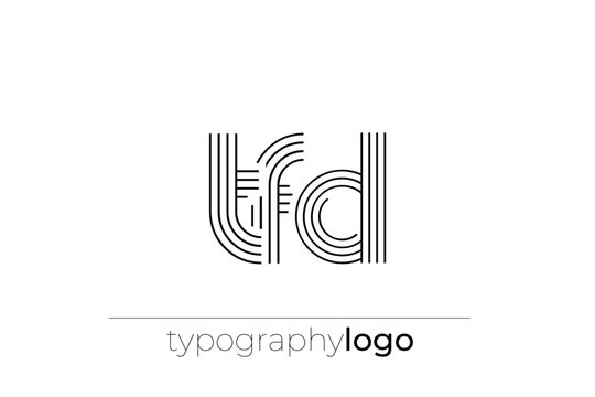 TFD modern geometric typography logo