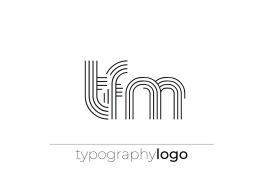TFM modern geometric typography logo