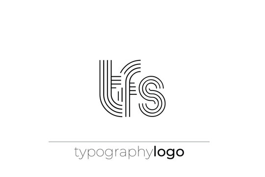 TFS modern geometric typography logo
