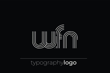 Obraz premium WFN modern geometric typography logo