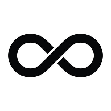 Infinity symbol sign on white background