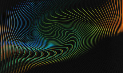 Obraz premium Dynamic Gradient Swirl Lines Abstract Background with Blue, Green, Orange Hues.