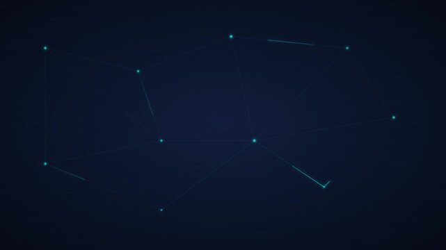 Modern Corporate Teal And Navy Pulsing Connection Lines
