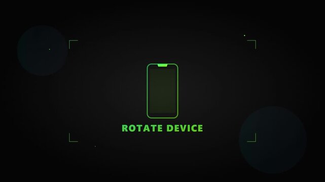 sleek black screen rotate phone instructional animation asset
