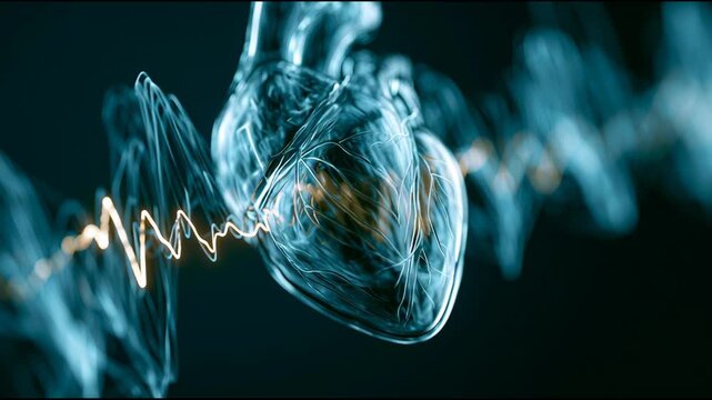 A glass artist shapes an abstract heart form in a workshop using specialized tools and melting glass to create a unique piece