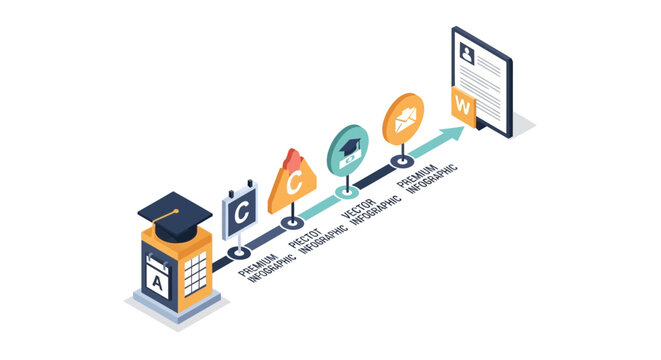 Education and learning process flowchart diagram.
