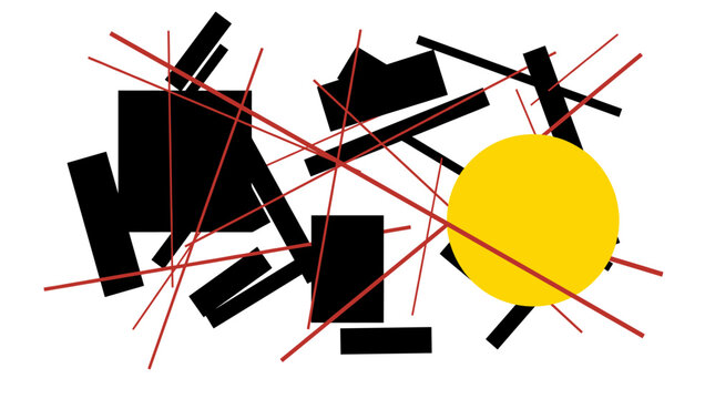 Minimalist Suprematist geometric art composition.