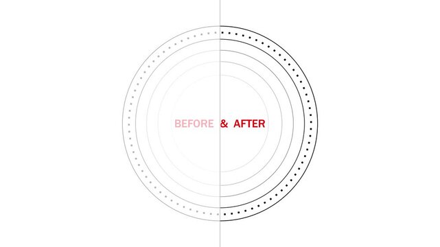 Before and After Comparison Circle Template with Split Screen Design for Transformation and Progress Presentation