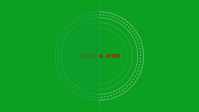 Before and After Comparison Circle Template with Split Screen Design for Transformation and Progress Presentation