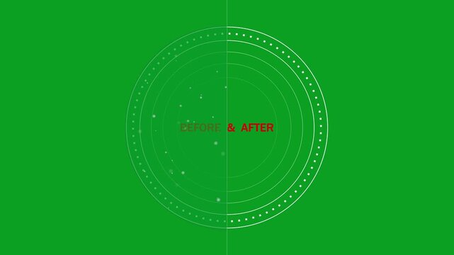 Before and After Comparison Circle Template with Split Screen Design for Transformation and Progress Presentation