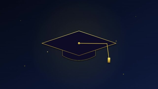 Modern Graduation Cap Success Academic Education Growth Animation