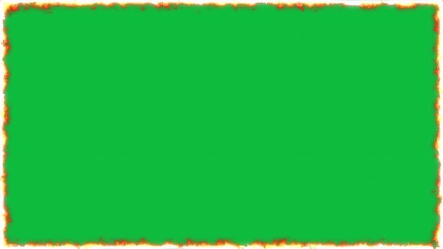 Cinematic Glowing Fire Border Frame Overlay, Loop, Transparent Background Alpha Channel.