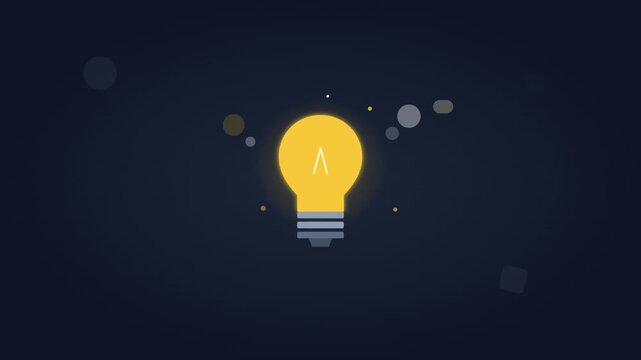 modern lightbulb innovation creative idea motion graphic animation