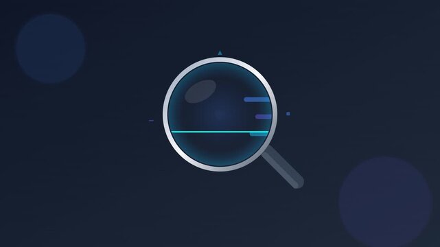 modern magnifying glass data search vector motion graphic