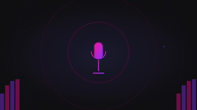 Modern Microphone Podcast Audio Broadcast Media Animation Loop