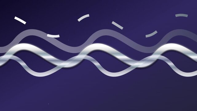 Sleek Metallic Ribbon Overlay with Fluid Flowing Motion