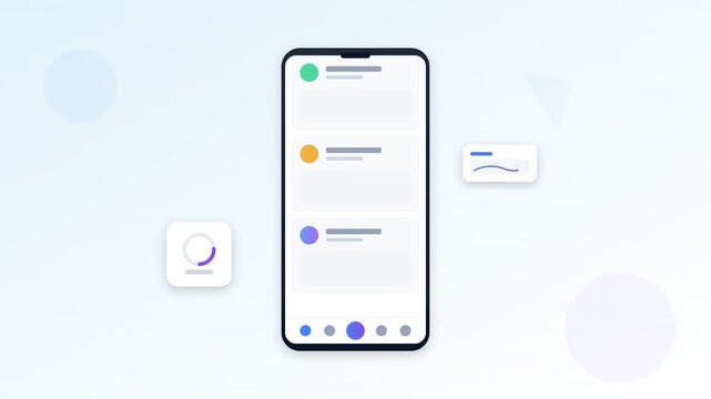 modern mobile phone app development interface animation