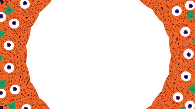 Cute halloween monster frame animation with spooky animated characters