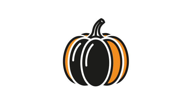 Orange and black pumpkin squash graphic.