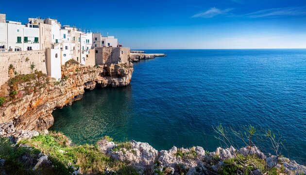 polignano italy architecture of the ancient city of polgnano italy famous architectural landmarks of polignano polignano a mare bari province puglia southern italy