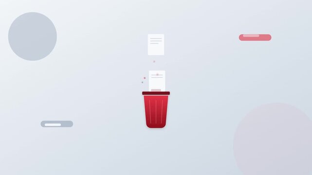 modern trash can delete remove file graphic