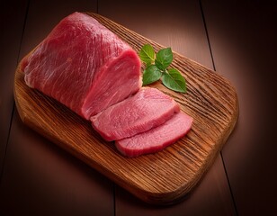 imagen de un corte de carne sobre tabla de madera © Melissa