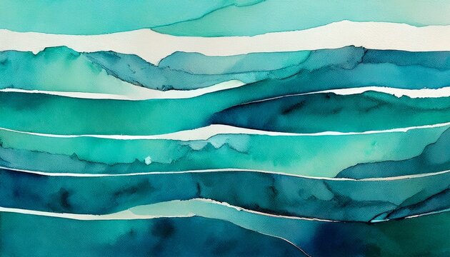 vibrant abstract watercolor teal turquoise stripes