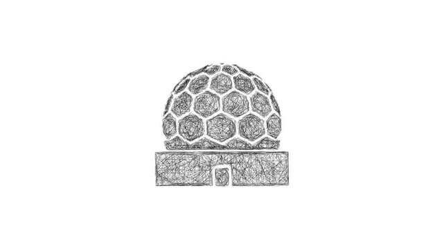 Sketch radome icon animation - smooth progressive reveal