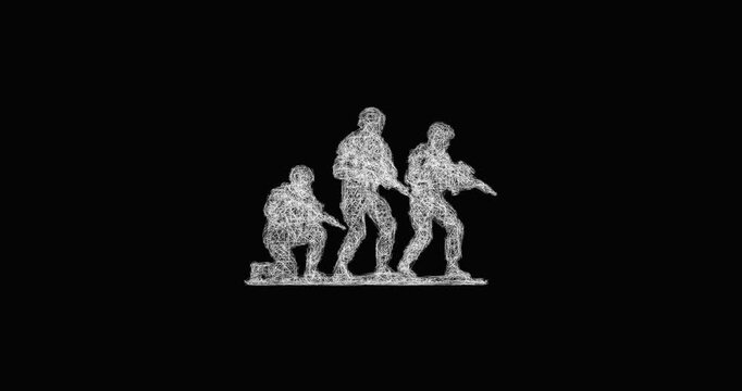 Sketch tactical operation icon animation - smooth progressive reveal